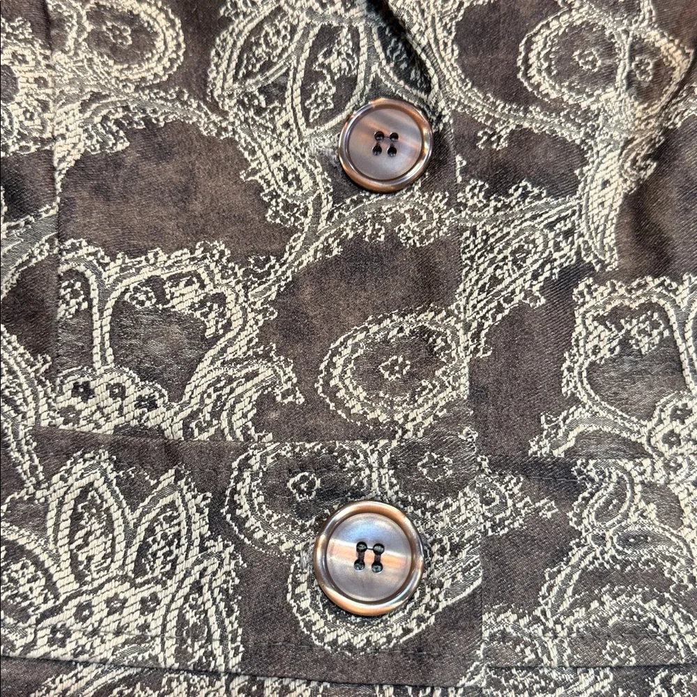 Charlotte Russe Vintage Brocade Duster Jacket - Brown/Tan Paisley" Size 5/6 - Picture 6 of 13
